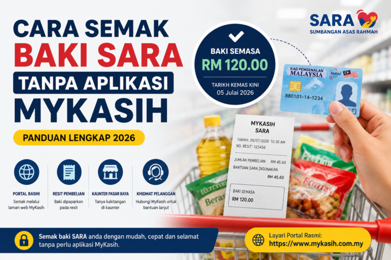 Cara Semak Baki SARA Tanpa Aplikasi MyKasih