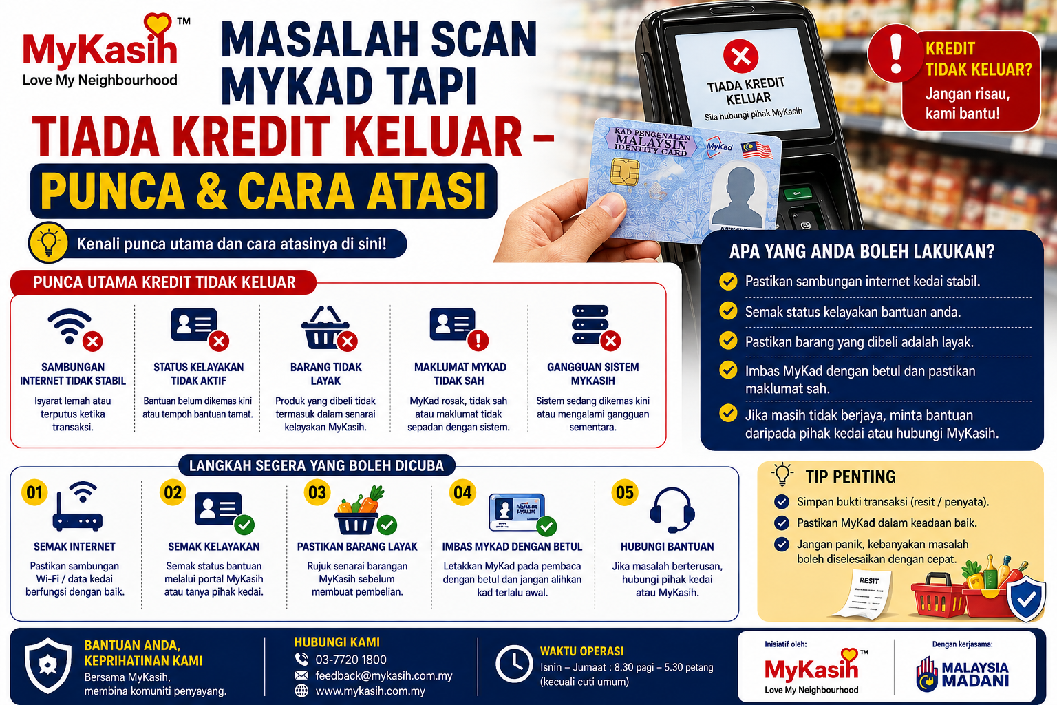Kredit MyKasih Tidak Keluar Selepas MyKad Di-scan